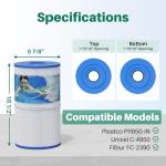 TOREAD Watkins 31489 Replacement Filter, Compatible Pleatco PWK30, Unicel C-6430, Filbur FC-3915, P/N0969601, 71825, 73178, 73250, 30 sq. ft. Hot Spring Spa Filter (3)