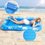 Inflatable Tanning Pool Lounger Float with Sprinkler, 77" x 48" Pool Floats Adult with Pillow, 6 in 1 Suntan Tub Raft Floatie with Drink Holder Sunbathing Water Lounge