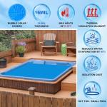 Kestnsee Solar Hot Tub Spa Bubble Covers Blanket 6 x 6 FT for Square Inflatable Hot Tub Spa Pool Thermal Insulation Floating Bubble Wrap Covers (183 x 183cm)