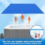 Kestnsee Solar Hot Tub Spa Bubble Covers Blanket 6 x 6 FT for Square Inflatable Hot Tub Spa Pool Thermal Insulation Floating Bubble Wrap Covers (183 x 183cm)