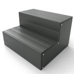 Hot Tub Steps, Universal Heavy Duty Spa & Hot Tub Step, Wood Looking Plastic Steps for Hot Tub, Use for Round or Straight Sided Spa, Non-Slip Steps for Outdoor/Indoor, 600lbs Load Capacity (Grey)