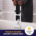 Drive Medical Adjustable Bathtub Grab Bar & Bathtub Safety Rail, White