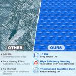 Kestnsee Solar Hot Tub Spa Bubble Covers Blanket 6 x 6 FT for Square Inflatable Hot Tub Spa Pool Thermal Insulation Floating Bubble Wrap Covers (183 x 183cm)