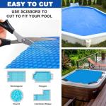 Kestnsee Solar Hot Tub Spa Bubble Covers Blanket 6 x 6 FT for Square Inflatable Hot Tub Spa Pool Thermal Insulation Floating Bubble Wrap Covers (183 x 183cm)