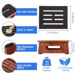 One Step Stool for Adults Seniors with Non-Slip Rubber Stepping Surface, Heavy Duty Wooden Step Stool with 450 LBS Capacity Bed Steps for High Beds, Bathroom, Bedroom, Kitchen & Kids Bedside Support