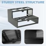 Hot Tub Steps, Universal Heavy Duty Spa & Hot Tub Step, Wood Looking Plastic Steps for Hot Tub, Use for Round or Straight Sided Spa, Non-Slip Steps for Outdoor/Indoor, 600lbs Load Capacity (Grey)