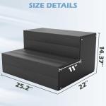 Hot Tub Steps, Universal Heavy Duty Spa & Hot Tub Step, Wood Looking Plastic Steps for Hot Tub, Use for Round or Straight Sided Spa, Non-Slip Steps for Outdoor/Indoor, 600lbs Load Capacity (Grey)