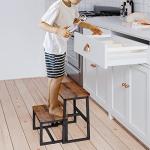 iTsst Step Stool for Adults & Kids,Holds up to 500Lb,3 in1 Heavy Duty Sturdy Wooden 2 Stepstool for Kichen/Bathroom/High beds, Metal Frame, Non-Slip Pads