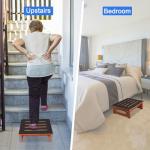 One Step Stool for Adults Seniors with Non-Slip Rubber Stepping Surface, Heavy Duty Wooden Step Stool with 450 LBS Capacity Bed Steps for High Beds, Bathroom, Bedroom, Kitchen & Kids Bedside Support