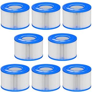 Macaberry Type Ⅵ Hot Tub Spa Filter Replacement Compatible with Lay-Z-Spa, Coleman SaluSpa 90352E 58323, Inflatable Hot Tub, Swimming Pool Pump Filter Type Ⅵ Cartridge, 8 Pack