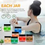 Hot Tub & Spa Bath Salt Aromatherapy Crystals - Spazazz Escape Collection 4 Oz 7-Pack Sampler & Hot Cold Towel - Lavender, Lime Coconut, Green Tea, Vanilla Jasmine, Kiwi Pear, Grapefruit, Pomegranate
