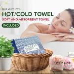 Hot Tub & Spa Bath Salt Aromatherapy Crystals - Spazazz Escape Collection 4 Oz 7-Pack Sampler & Hot Cold Towel - Lavender, Lime Coconut, Green Tea, Vanilla Jasmine, Kiwi Pear, Grapefruit, Pomegranate