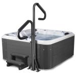 Two-Way Hot Tub Handrails,Electrophoretic Coating Rust Prevention Technology&Waterproof Sponge Handle.43-53" Adjustable Height&360" Rotation,600Lbs SPA Side Handrail,for Indoor&Outdoor