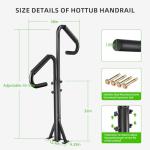 Two-Way Hot Tub Handrails,Electrophoretic Coating Rust Prevention Technology&Waterproof Sponge Handle.43-53" Adjustable Height&360" Rotation,600Lbs SPA Side Handrail,for Indoor&Outdoor