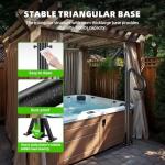 Two-Way Hot Tub Handrails,Electrophoretic Coating Rust Prevention Technology&Waterproof Sponge Handle.43-53" Adjustable Height&360" Rotation,600Lbs SPA Side Handrail,for Indoor&Outdoor