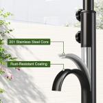 55''-62'' Hot Tub Handrail Side Safety Rail – 360° Swivel Spa Grab Bar, Heavy-Duty Powder-Coated Steel Assist Handle with Anti-Slip Foam Grip, Fits Most Hot Tubs, Swim Spas & Pools, 600LBS Capacity