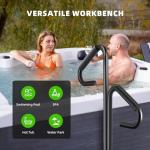 Two-Way Hot Tub Handrails,Electrophoretic Coating Rust Prevention Technology&Waterproof Sponge Handle.43-53" Adjustable Height&360" Rotation,600Lbs SPA Side Handrail,for Indoor&Outdoor