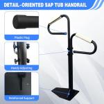 Two Way hot tub handrail, 43"-57" Adjustable Under Mounted hot tub Railing, 360° Rotation Angle Adjustable spa Railing to get in & Out Easier.