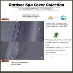 UCEDER Waterproof Hot Tub Cover -Outdoor Spa Cover Cap(Actual Size 97''x97''x20'' Fit 95''x 95'') 600D Heavy Duty Polyester Hot Tub Cover Protector(Dark Gray)