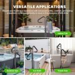 Two-Way Hot Tub Handrails,Electrophoretic Coating Rust Prevention Technology&Waterproof Sponge Handle.43-53" Adjustable Height&360" Rotation,600Lbs SPA Side Handrail,for Indoor&Outdoor