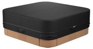 Square Heavy Duty Oxford Fabric Spa Cover - 85 x 85 inch UV Weatherproof Protection for Outdoor Hot Tub - Black