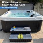 Marudina Universal Hot Tub Steps with Anti-Slip Mats,HDPE 2-Step Spa Stairs with Storage,Waterproof & Sturdy–Portable Stairs for Hot Tub/Camper/SPA Pool/Pet Stairs