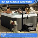 Two Way hot tub handrail, 43"-57" Adjustable Under Mounted hot tub Railing, 360° Rotation Angle Adjustable spa Railing to get in & Out Easier.