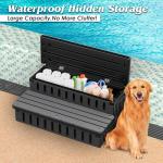 Marudina Universal Hot Tub Steps with Anti-Slip Mats,HDPE 2-Step Spa Stairs with Storage,Waterproof & Sturdy–Portable Stairs for Hot Tub/Camper/SPA Pool/Pet Stairs