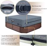 UCEDER Waterproof Hot Tub Cover -Outdoor Spa Cover Cap(Actual Size 97''x97''x20'' Fit 95''x 95'') 600D Heavy Duty Polyester Hot Tub Cover Protector(Dark Gray)