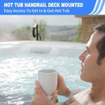 Two Way hot tub handrail, 43"-57" Adjustable Under Mounted hot tub Railing, 360° Rotation Angle Adjustable spa Railing to get in & Out Easier.