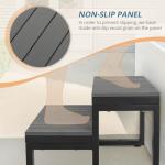 LUE BONA Hot Tub Steps, Outdoor 2-Step Stool with HDPS Treads and Aluminum Frame, Non-Slip Multi Purpose Stairs for Straight Sided Spa, Swimming Pool, Porch, RV, Deck, Kitchen for Adults, Dark Grey