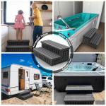 Marudina Universal Hot Tub Steps with Anti-Slip Mats,HDPE 2-Step Spa Stairs with Storage,Waterproof & Sturdy–Portable Stairs for Hot Tub/Camper/SPA Pool/Pet Stairs