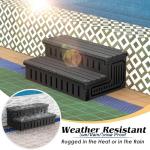 Marudina Universal Hot Tub Steps with Anti-Slip Mats,HDPE 2-Step Spa Stairs with Storage,Waterproof & Sturdy–Portable Stairs for Hot Tub/Camper/SPA Pool/Pet Stairs