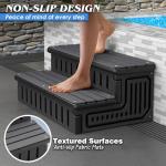 Marudina Universal Hot Tub Steps with Anti-Slip Mats,HDPE 2-Step Spa Stairs with Storage,Waterproof & Sturdy–Portable Stairs for Hot Tub/Camper/SPA Pool/Pet Stairs