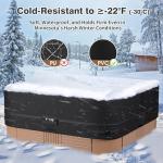 Square Heavy Duty Oxford Fabric Spa Cover - 85 x 85 inch UV Weatherproof Protection for Outdoor Hot Tub - Black