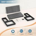 LUE BONA Hot Tub Steps, Outdoor 2-Step Stool with HDPS Treads and Aluminum Frame, Non-Slip Multi Purpose Stairs for Straight Sided Spa, Swimming Pool, Porch, RV, Deck, Kitchen for Adults, Dark Grey