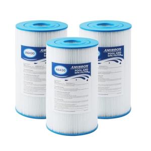 AmiBron PWK30 Hot Springs Spa Filters, Compatible for Watkins 31489, Unicel C-6430, Filbur FC-3915, P/N0969601,73178, 73250, 71825, 30 sq.ft.Hot Tub Filter 3 Pack