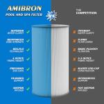 AmiBron PWK30 Hot Springs Spa Filters, Compatible for Watkins 31489, Unicel C-6430, Filbur FC-3915, P/N0969601,73178, 73250, 71825, 30 sq.ft.Hot Tub Filter 3 Pack