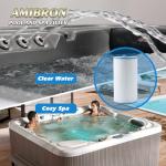 AmiBron PWK30 Hot Springs Spa Filters, Compatible for Watkins 31489, Unicel C-6430, Filbur FC-3915, P/N0969601,73178, 73250, 71825, 30 sq.ft.Hot Tub Filter 3 Pack