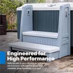 Step2 Hot Tub Storage Steps with Handrails, 2-Step Stool, Waterproof Stairs for Outdoor/Indoor Pool or Jacuzzi, Made of Durable Plastic, Gray