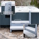 Step2 Hot Tub Storage Steps with Handrails, 2-Step Stool, Waterproof Stairs for Outdoor/Indoor Pool or Jacuzzi, Made of Durable Plastic, Gray