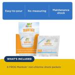 FROG Maintain for Hot Tubs - Non-Chlorine Shock for use with All Hot Tub FROG Sanitizing Systems - Single Dose Packets for Easy Hot Tub Maintenance & Treatment - 6 Pack
