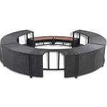 'vidaXL Hot Tub Surround in Stylish Black Poly Rattan - Durable with Built-in Storage, Cutout for Power Pack, Suitable for Heavy Traffic