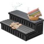 Marudina Hot Tub Steps with Removable Fabric Cover - Heavy Duty HDPE Spa Stairs with Storage, Non-Slip, Waterproof & Easy to Clean–All-Weather Steps for SPA, RV, Pool or Porch