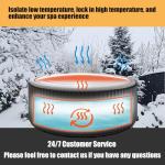 Sibosen Inflatable Hot Tub Cover with Handle, One Size Fits All Portable Hot tub Cover Upgrade Insulated Thermal Energy Saving Hot Tub Lid Protector Outdoor Windproof Rain-Proof Snow-Proof (White)