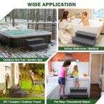 Marudina Hot Tub Steps with Removable Fabric Cover - Heavy Duty HDPE Spa Stairs with Storage, Non-Slip, Waterproof & Easy to Clean–All-Weather Steps for SPA, RV, Pool or Porch