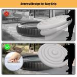 Sibosen Inflatable Hot Tub Cover with Handle, One Size Fits All Portable Hot tub Cover Upgrade Insulated Thermal Energy Saving Hot Tub Lid Protector Outdoor Windproof Rain-Proof Snow-Proof (White)