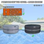 XCZ Portable Hot tub Cover That Completely Covers Inflatable hot tub- Waterproof, Sun Resistant, dust Resistant, 85 "Inflatable Hot tub Spa, Round (Black, Cover only)