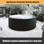 Sibosen Inflatable Hot Tub Cover with Handle, One Size Fits All Portable Hot tub Cover Upgrade Insulated Thermal Energy Saving Hot Tub Lid Protector Outdoor Windproof Rain-Proof Snow-Proof (White)