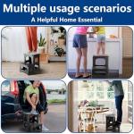 DECOHS Foldable Spa Hot Tub Steps, Non-Slip 2 Step Stool Pool Ladder, Universal Spa Steps Hot Tub Stairs for Outdoor Indoor Deck Patio Steps Accessories, Black